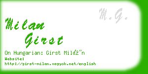 milan girst business card